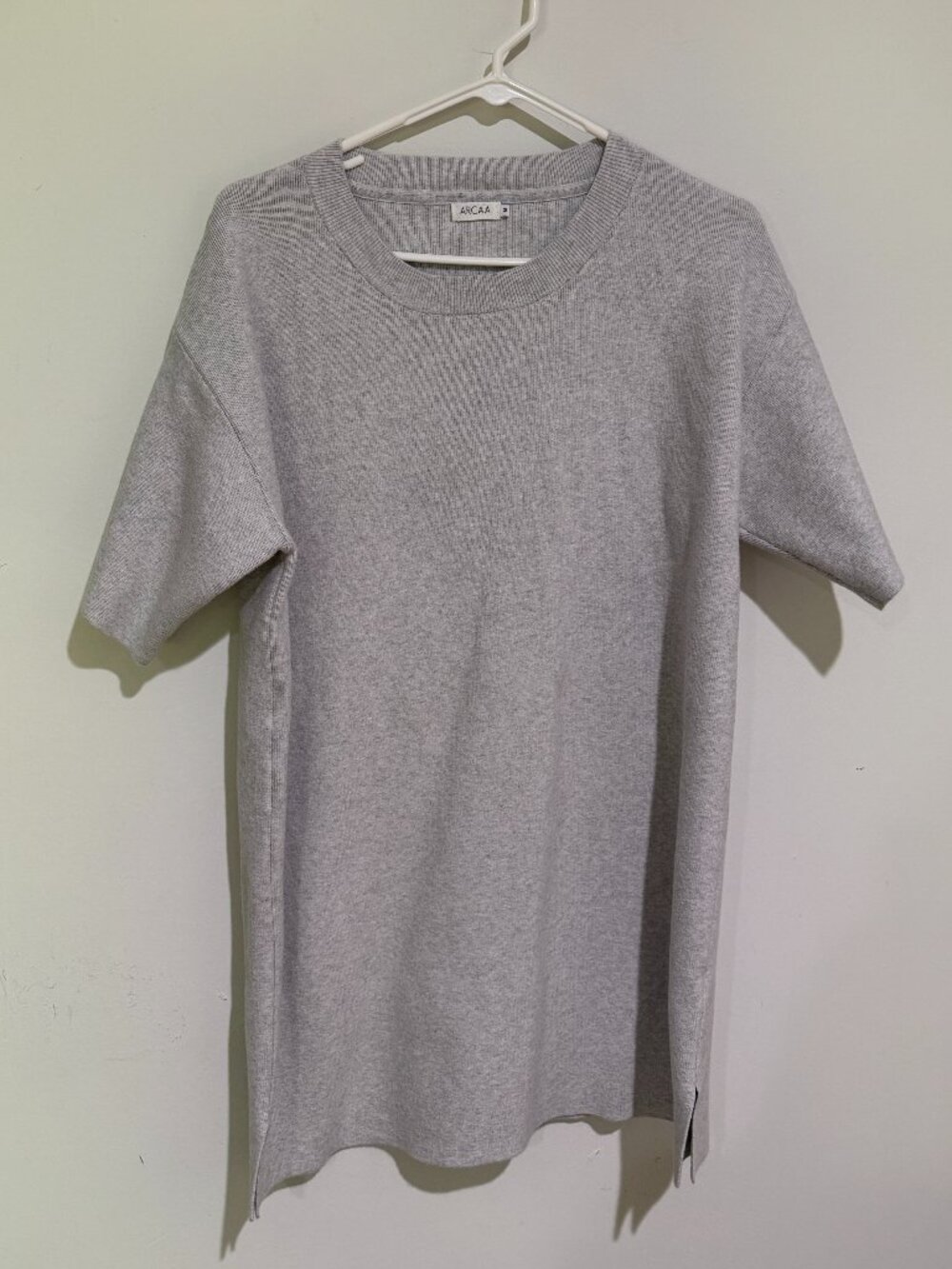 Arcaa Movement Organic Cotton Gray Oversized Top Mini Dress Sz M
